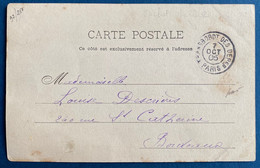 Carte Postale De Saliès De Béarn Type Blanc N°111 Oblitéré + Tres Rare Dateur "TRANSBORDT Des DEPes " Signé BAUDOT - 1900-29 Blanc