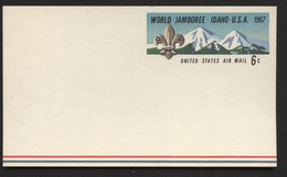 UXC7 Air Mail Postal Card WORLD SCOUT JAMBOREE Mint Vf 1967 - 1961-80