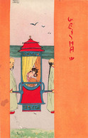 CPA Illustrateur Raphael Kirchner - Geisha  Dans Une Chaise à Porteur - Kirchner, Raphael