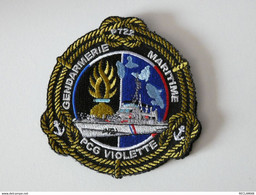 ECUSSON INSIGNE GENDARMERIE MARITIME PCG VIOLETTE POINT A PITRE GUADELOUPE P722 - Police & Gendarmerie