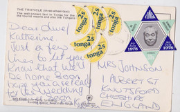 Tonga The Tricycle Taxi Postcard Banana Diamond Stamp Cancellation 1978 Affranchissement Timbre Banane Diamant - Tonga (1970-...)
