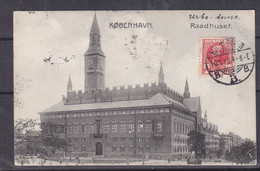 Danemark - Carte Postale De 1910 - Oblit Kobenhavn - Exp Vers Bruxelles - Vue De La Mairie - Briefe U. Dokumente