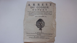 ♥️ ♥️  1685 BOURGES ARREST CONSEIL ESTAT RETABLISSEMENT DES NEFS EGLISES PRESBYTERES TOMBEES VETUSTE OU INCENDIE - Documents Historiques