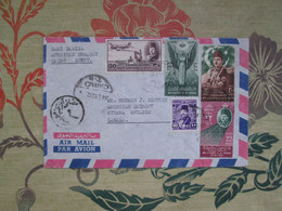 Lettre En Poste Aerienne De Nouvelle Zelande Vers Le Royaume Unis , Londres  1967, 8 Timbres!!! - Luftpost