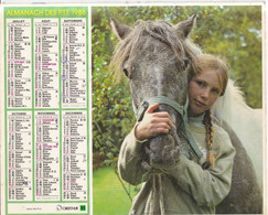Almanach Du Facteur, Calendrier De La Poste, 1987: HAUTE-SAONE: Garçon Et Chien, Fille à La Natte Et Cheval. - Grand Format : 1981-90