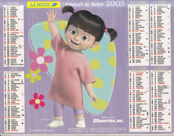 Almanach Du Facteur, Calendrier De La Poste, 2003: MOSELLE, Disney Pixar, Monsters, Inc. - Grand Format : 2001-...