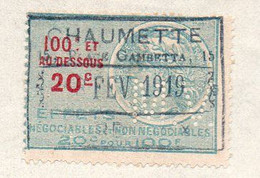 Bordeaux : TIMBRE FISCAL PERFORE Facture + Traite CHAUMETTE 1919 (PPP38990) - Cartas & Documentos