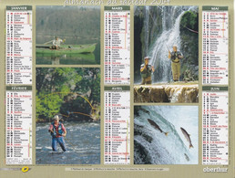 Almanach Du Facteur, Calendrier De La Poste, 2014: COTE D'OR: Chasseur, Pêcheur, Pêche à La Mouche, Saumons, Canard Colv - Grand Format : 2001-...