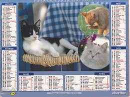 Almanach Du Facteur, Calendrier De La Poste, 2014: COTE D'OR: Chats En Diverses Positions - Grand Format : 2001-...