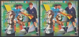 France 1998 Bloc Carré Marigny SURCHARGE 3-0 RARE N°10 10A Paire D / ND Coupe Du Monde De Football Soccer World Cup WM - CNEP