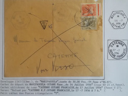 GUYANE - Enveloppe De Maripasoula Du 14/07/1956 Taxée à 30F à Cayenne Et Refusée Le 17/07/56 - Briefe U. Dokumente