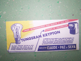 BUVARD. PUBLICITE "AMPOULES TUNGSRAM KRYPTON". 100_7017TRC"a" - Electricity & Gas