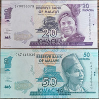 Lot 2 Billets Neuf 20 & 50 Kwacha MALAWI - 2019 & 2020 - UNC - Malawi