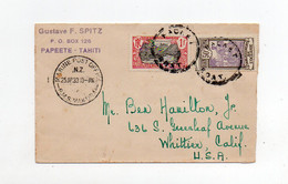 !!! OCEANIE, LETTRE DE PAPEETE POUR LES USA DE 1933, CACHET DE PAQUEBOT NEO-ZELANDAIS - Cartas & Documentos