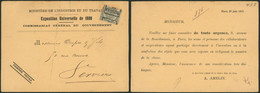 Fine Barbe - N°53 + Préo Bruxelles 00 Sur Imprimé "Exposition Universelle De 1900" (commissariat Général) > Verviers - Roller Precancels 1900-09