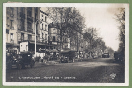 CPA Type Carte Photo -SEINE SAINT DENIS - AUBERVILLIERS - MARCHÉ DES 4 CHEMINS - AUTOMOBILE & CAMIONETTE - J. Godneff - Aubervilliers