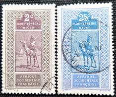 Timbre Du  Haut-Sénégal Et Niger 1914 -1916 Targui Rider With Camel   Y&T N° 19 Et 25 - Used Stamps