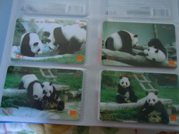 THAILAND USED CARDS  SET 4 ANIMALS PANDA - Giungla