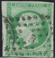 EMPIRE - N°12 - OBLITERATION LOSANGE - B - PARIS - COTE 110€. - 1853-1860 Napoleon III