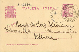 1934 BARCELONA , E.P. 69 - MATRONA 15 CTS. , CIRCULADO ENTRE BERGA Y VALENCIA - 1931-....