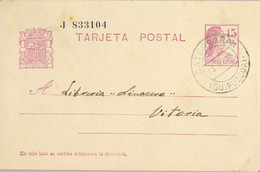 1936 GUIPÚZCOA , E.P. 69 - MATRONA 15 CTS. , CIRCULADO  ENTRE SATURRARÁN Y VITORIA - 1931-....