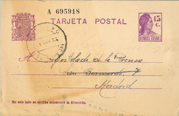 1932 GUIPÚZCOA , E.P. 69 - MATRONA 15 CTS. , CIRCULADO  ENTRE LAZCANO Y MADRID - 1931-....