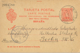 1903 BARCELONA , E.P. 42 - PELÓN , CIRCULADO ENTRE TARRASA Y BERLÍN , LLEGADA - 1850-1931