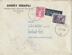 Turquie Lettre Recommandée Pour L'Autriche 1953 - Cartas & Documentos