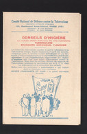 Dépliant Du COMITE DE  DEFENSE CONTRE LA TUBERCULOSE Conseils D'ygiene (PPP38994) - Advertising