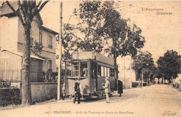 63-BEAUMONT- ARRÊT DU TRAMWAY ET ROUTE DU MONT-DORE - Altri & Non Classificati