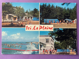 44   CPSM      LA PLAINE-SUR-MER     Centre De Vacances De La Ville De Trélazè   4 Vues…..     Bon état - La-Plaine-sur-Mer