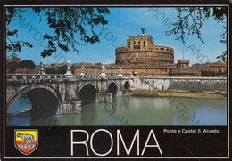 CARTOLINA  ROMA,LAZIO,PONTE E CASTEL S.ANGELO,MEMORIA,CULTURA,RELIGIONE,IMPERO ROMANO,BELLA ITALIA,NON VIAGGIATA - Pontes