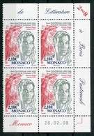 RC 18326 MONACO N° 2624 NOBEL DE LITTÉRATURE BORIS PASTERNAK BLOC DE 4 COIN DATÉ NEUF ** TB - Ungebraucht