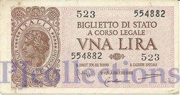 ITALY 1 LIRA 1944 PICK 29b XF/AU - Italië – 1 Lira