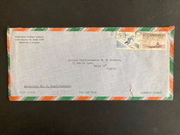 LETTRE Par Avion Pour La FRANCE TP ESQUIMAU 10c + SKIEUR 5c OBL.MEC.2 IV 1957 MONTREAL + SUTHERLAND REFINER LIMITED - Storia Postale