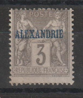 Alexandrie 1899-1900 Sage Surchargé 3, 1 Val * Charnière MH - Unused Stamps