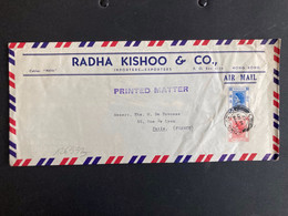 LETTRE Par Avion Pour La FRANCE TP FORTY CENTS + TWENTY FIVE CENTS OBL.14 MY 57 HONG KONG + RADHA KISHOO & Co - Covers & Documents