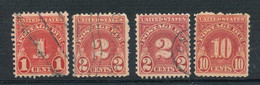 U. S. A.  Postage Due Timbres Taxe Lot De 4 Différents - Strafport