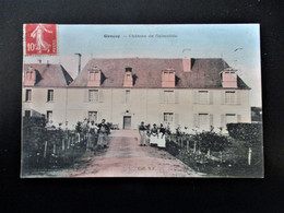GENCAY - Château De GALMOISIN - Animé Personnel De Service - Belle Carte Colorisée - Gencay