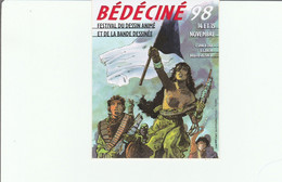 Béhé Joseph. RARE Autocollant 14° Festival Bédéciné ILLZACH 1998 D'après "La Liberté Guidant Le Peuple De DELACROIX" - Autocollants