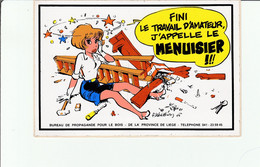 WALTHERY NATACHA Artisan Menuisier Très RARE Autocollant PUB Bureau De Propagande Pour Le Bois De La Province Liège 1981 - Adesivi