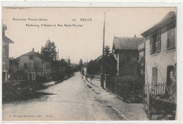 Delcampe - DEPT 90 : édit. A Burgermeister N° 22 : Delle Faubourg D'Alsace Et Rue Saint Nicolas - Delle