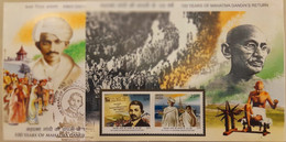 India 2015 100 Years Of Mahatma Gandhi Return From South Africa 2v Miniature Sheet MS MNH - Cartas