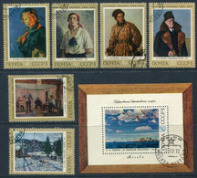 SOVIET UNION 1972 Soviet Paintings I  Used.  Michel 4070-75 + Block 81 - Used Stamps