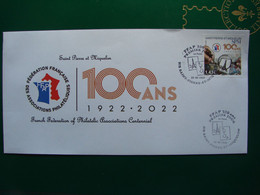 SPM/SAINT PIERRE ET MIQUELON 1ER JOUR /FDC FEDERATION FRANCAISE DES ASSOCIATIONS PHILATELIQUES 100ANS - Briefe U. Dokumente