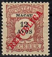 1911 Porteado S. Casa Da Moeda 12 A.  AF 18 / Sc J18 / YT 18 / Mi 18 Novo / MH / Neuf / Ungebraucht [sm] - Strafport