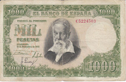 BILLETE DE ESPAÑA DE 1000 PTAS DEL 31/12/1951 SERIE C (BANKNOTE) - 1000 Pesetas