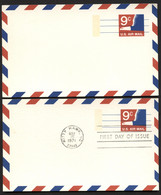 UXC10 2 Air Mail Postal Cards Mint +FDC Vf 1971 - 1961-80