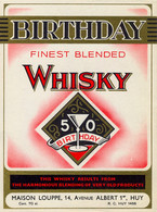 BEBIDAS / ETIQUETA - BIRTHDAY FINEST BLENDED WHISKY  , FORMATO : 85 X 120 - Whisky