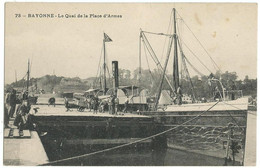 BAYONNE (64) – Le Quai De La Place D’Armes. Editeur Trèfle CCCC, N° 73. - Bayonne